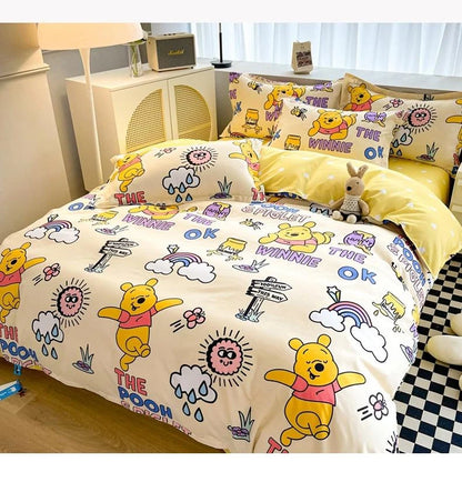 Disney Mickey Minnie Lotso Bedding Set Duvet Cover Bed Sheet Pillowcase Bedsheet Double Single King Queen Twin Size Home Textile