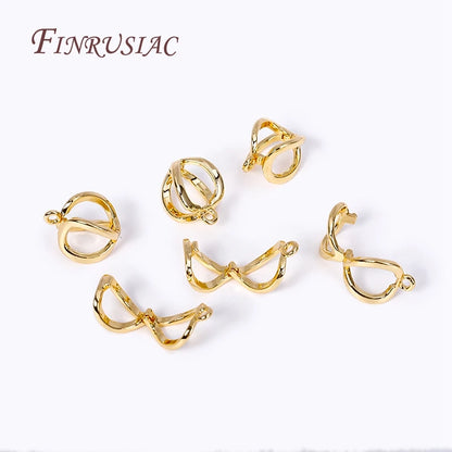 2 Sizes 18K Gold Plated Pearl Enhancer Clips Pendant Bail Connector Clasps For DIY Necklace Bracelet Jewelry Making