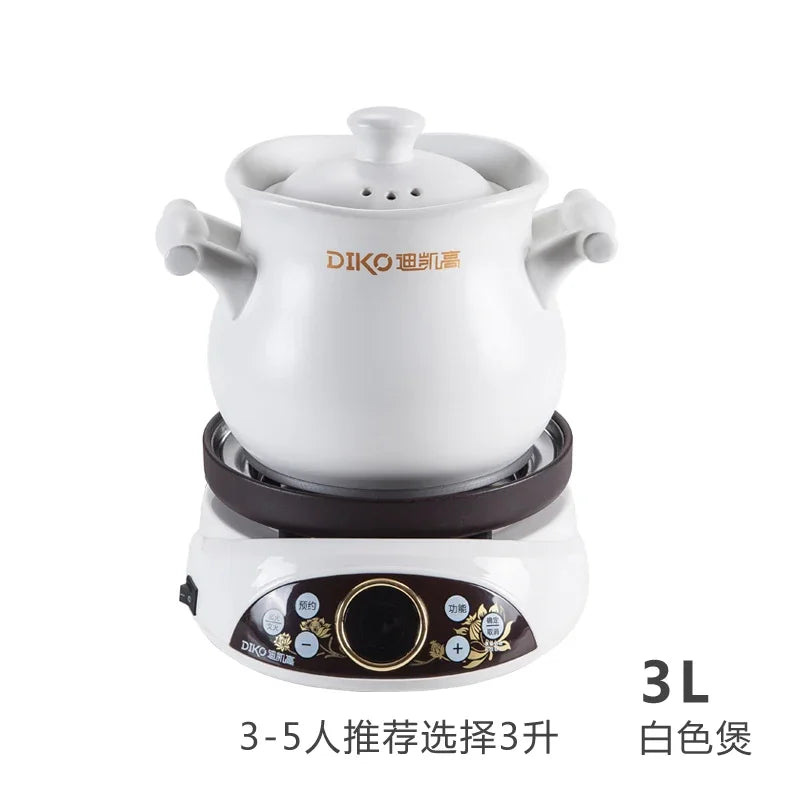 220V DIKO Ceramic Electric Stewpot, Multifunctional Porridge Cooking Pot, Automatic Separated Health Pot