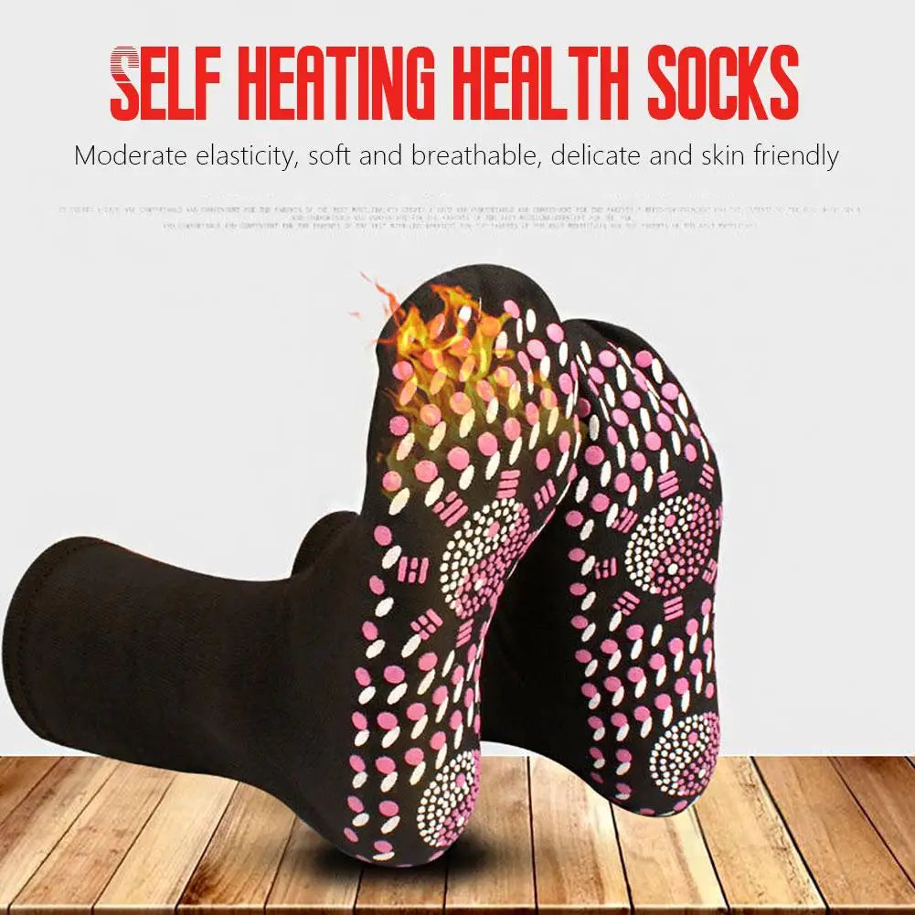 1 Pair Self Heating Socks Tourmaline Magnetic Socks Health Care Therapy Socks Men Women Foot Massager Winter Warm Socks