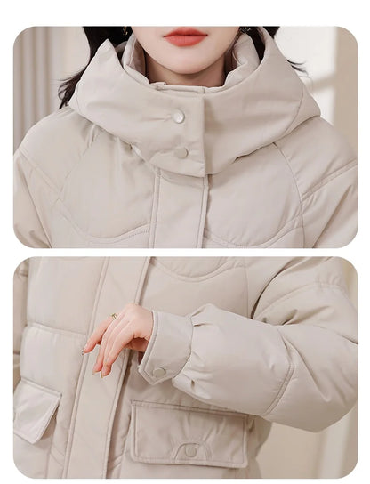 XL-8XL Oversized Outerwear Women Winter Long Parkas Hooded 2024 Casual Loose Thick Warm Lady Jackets Plus Size Women Clothing