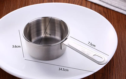 4 Pcs Stainless Steel Measuring Cups Kitchen Baking Tools Measuring Spoon Set Coffee Spoon Milk Powder Spoon with Scale