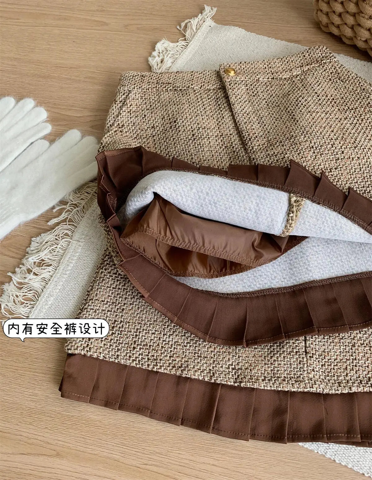 2023 autumn winter Vintage Tweed Two Piece Set Women Short Jacket Coat + Skirt Suits Korean 2 Piece Sets Women Outfit clothing