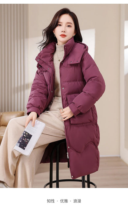 XL-8XL Oversized Outerwear Women Winter Long Parkas Hooded 2024 Casual Loose Thick Warm Lady Jackets Plus Size Women Clothing