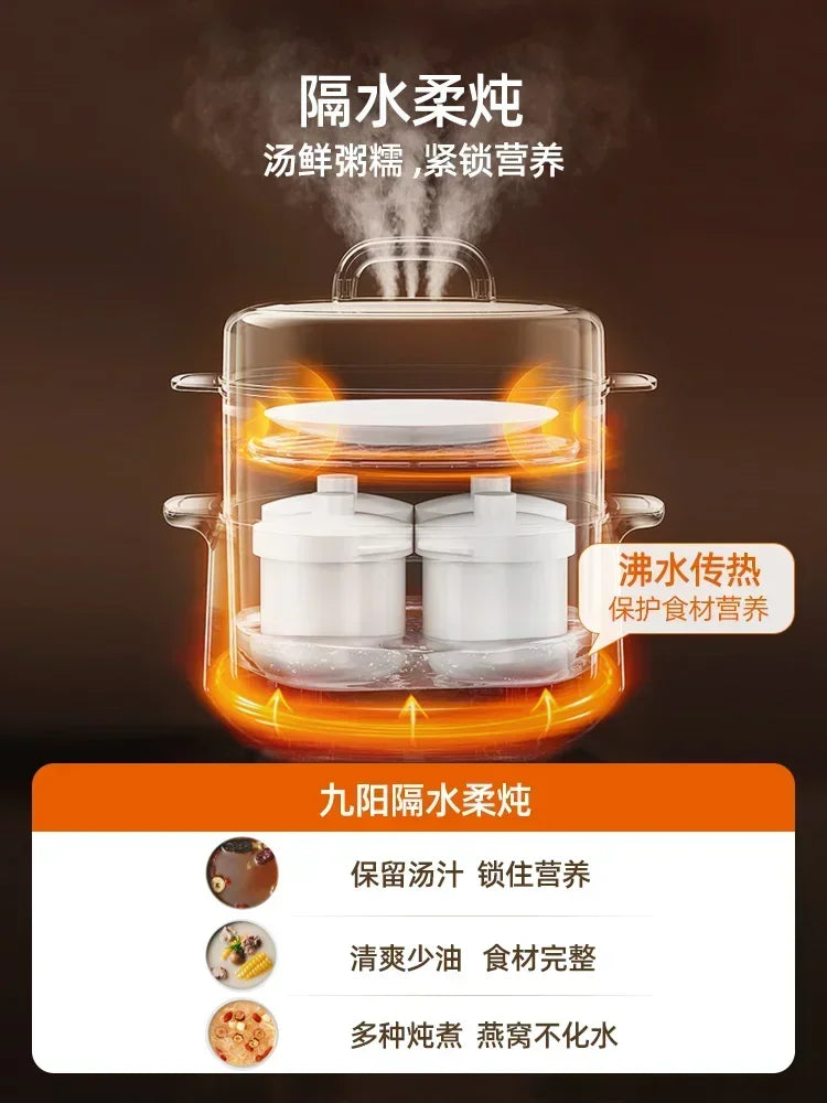 Electric stew pot, fully automatic，reservation function，water stew, household ceramic soup pot, small porridge cooking tool