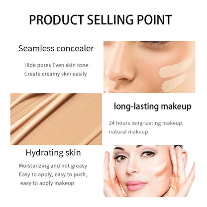 Liquid Foundation Brighten Skin Tone 30ml Beauty Cosmetics Foundation Concealer Cream Waterproof Face Makeup Matte Face Base