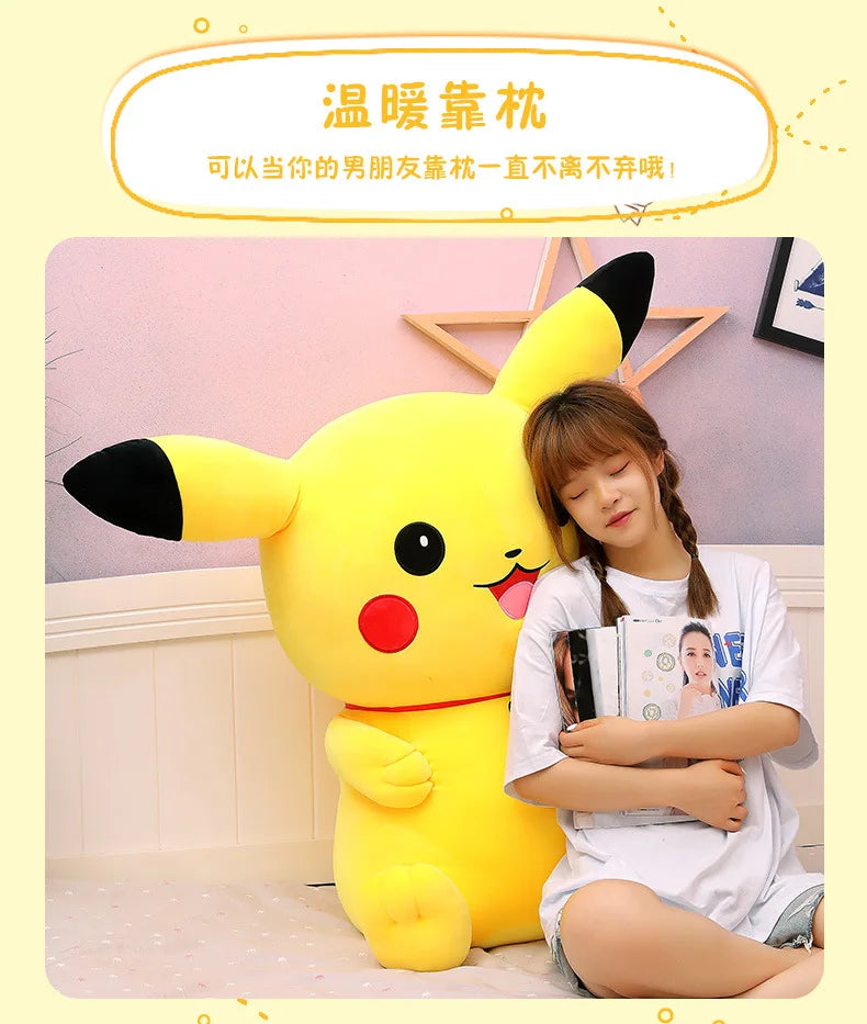 100cm Big Size Pokemon Large  Pikachu   Plush Toy Kawaii Stuffed Animal Soft Cartoon Doll Plushies Christmas Girls Gift