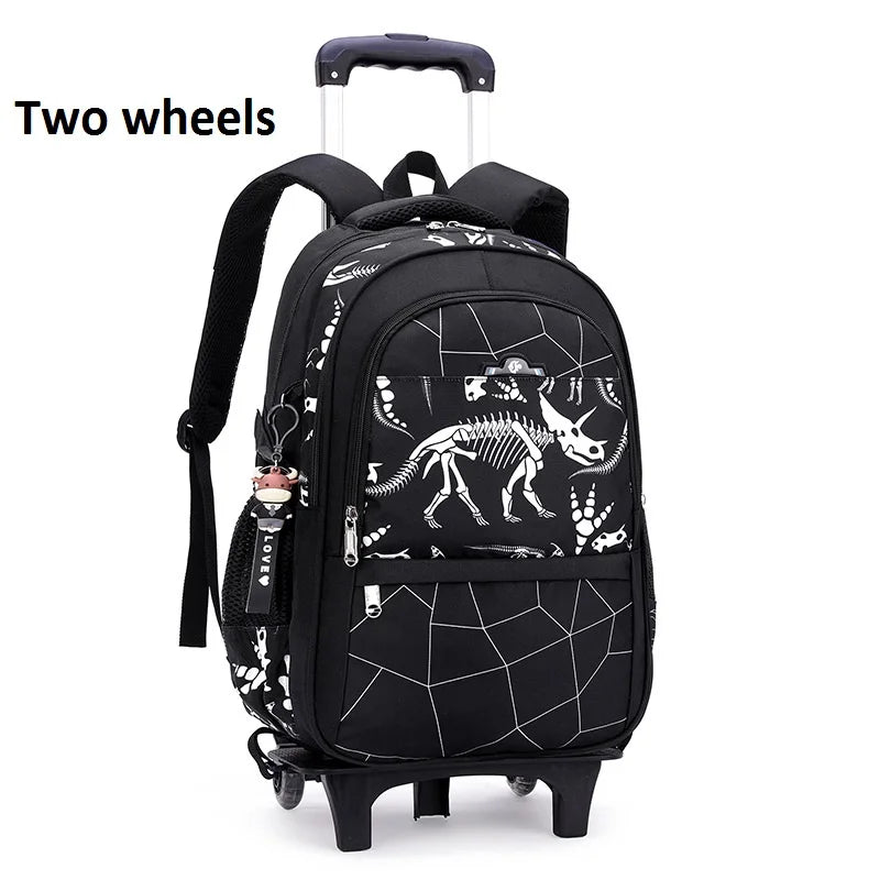 Waterproof School Bags for Boys Trolley Schoolbag Kids' Luggage Book Bags Men Backpack with 6 Wheels Stairs Mochila Escolar Sac