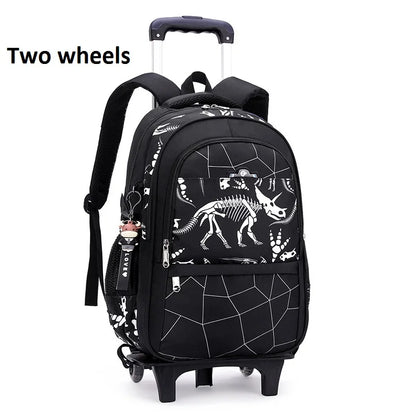 Waterproof School Bags for Boys Trolley Schoolbag Kids' Luggage Book Bags Men Backpack with 6 Wheels Stairs Mochila Escolar Sac