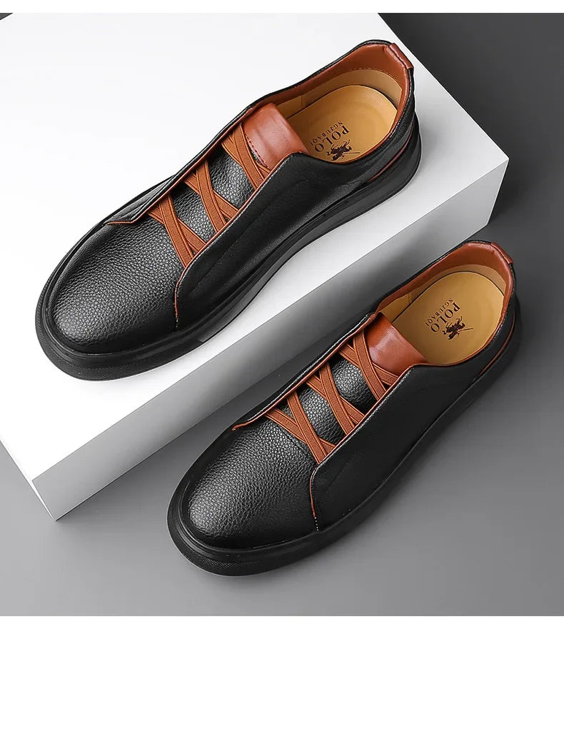 New Men Leather Shoes Classic Business Formal Shoes for Men Handmade Casual Men's Lace-up Footwear Man Platform non-slip Loafers