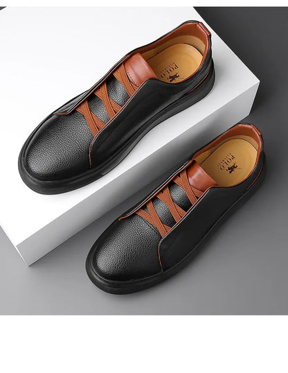 New Men Leather Shoes Classic Business Formal Shoes for Men Handmade Casual Men's Lace-up Footwear Man Platform non-slip Loafers