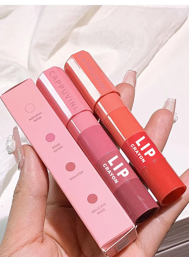 4 Colors In 1 Matte Lipstick Pen Velvet Rose Purple Lip Tint Combo Long Lasting Non-stick Cup Lip Gloss Set Makeup Cosmetic Kit