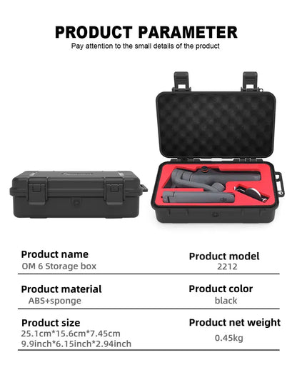 For DJI Osmo Mobile 6 Carrying Case: Lightweight, Waterproof and moisture-proof Hardcase with Secure Compartments for Tripod & A