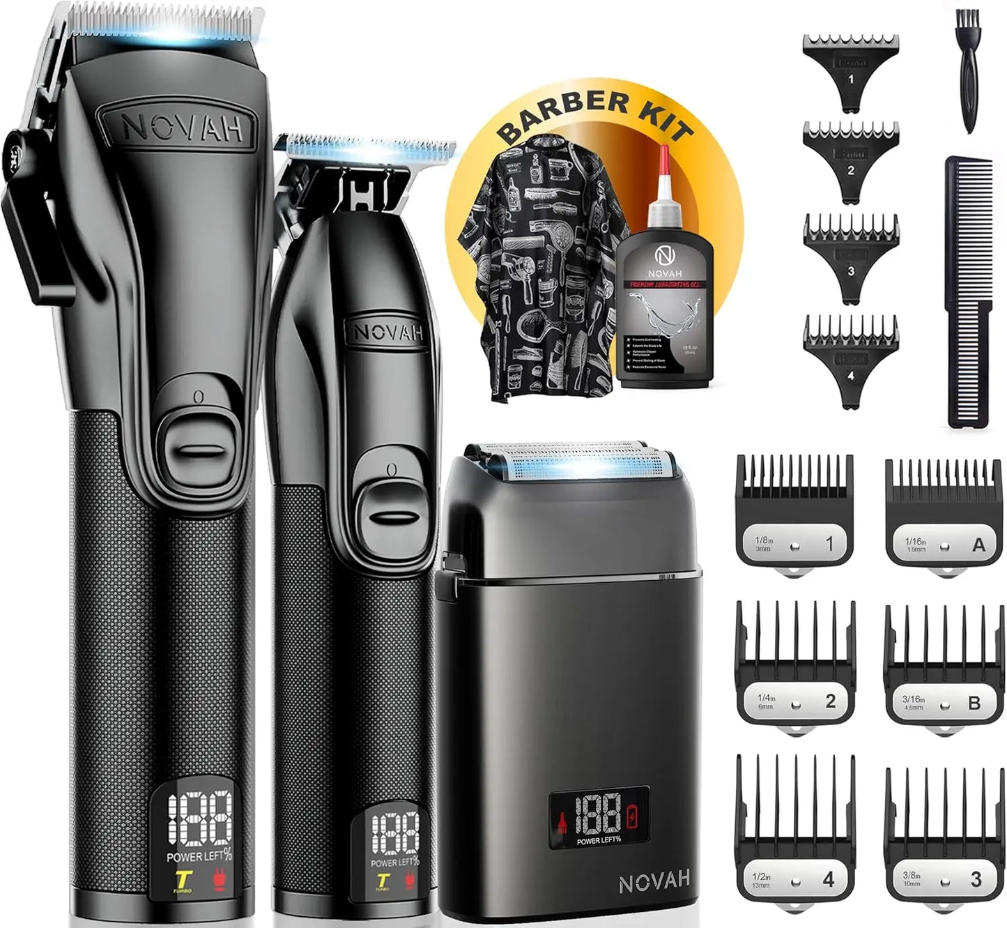 Professional Barber Clippers and Trimmer Set - Foil Shaver Professional Hair Clippers for Men, Mens Cordless Hair Clippers