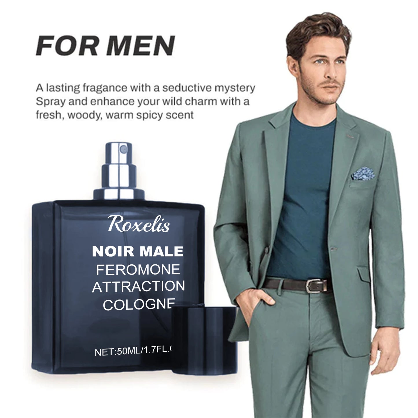 Roxelis Charming Perfume Enhanced Pheromone Fresh Fragrance Dating Atmosphere Sexy Attractive Boost Confidence Men Daily Perfume