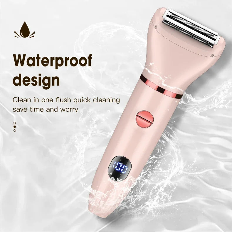 Electric Razors for Women 2 in 1 Bikini Trimmer Wet & Dry Use Electric Lady Shaver for  Private Area Easy to Clean Portable