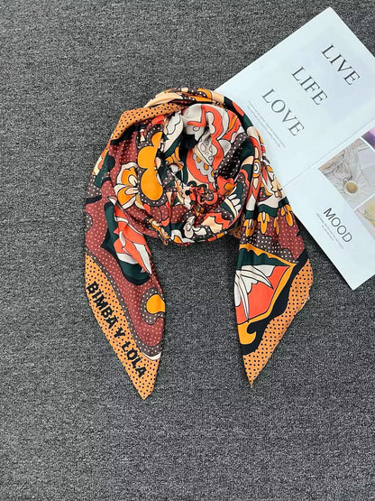 Foreign trade original order, Spanish fashion brand, new product, embroidered and printed multi style large square scarf