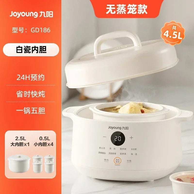 Electric stew pot, fully automatic，reservation function，water stew, household ceramic soup pot, small porridge cooking tool