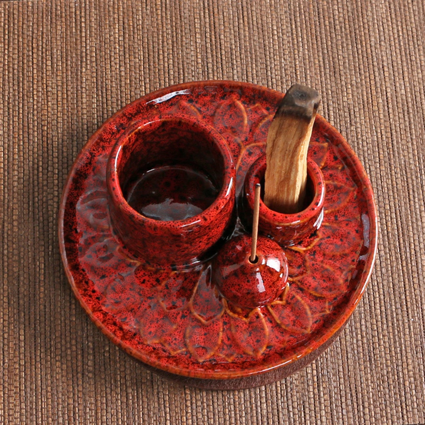 4 in 1 Incense Burner Minimalist Incense Plate Aromatherapy Stove Living Room Ceramic American Decoration Incense Insert