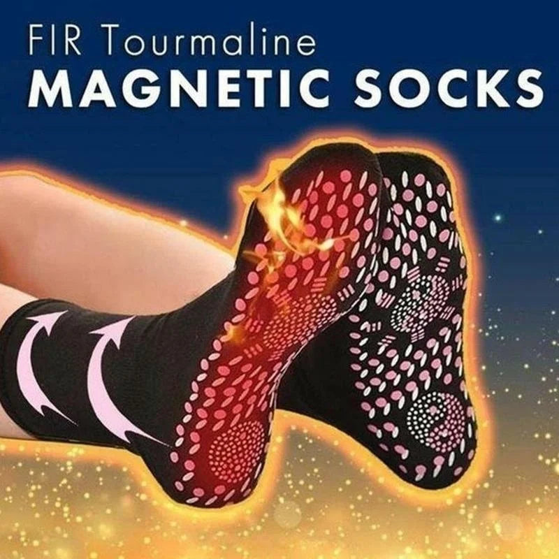 1/5PAIRS Tourmaline Slimming Health Sock Elastic Thermal Self-Heating Sock Health Care Socks Short Sock Magnetic Therapy Sox