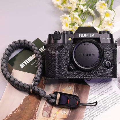 Suitable for Fuji X-T50 camera leather base micro single retro simple protective base leather cover wrist strap accessories