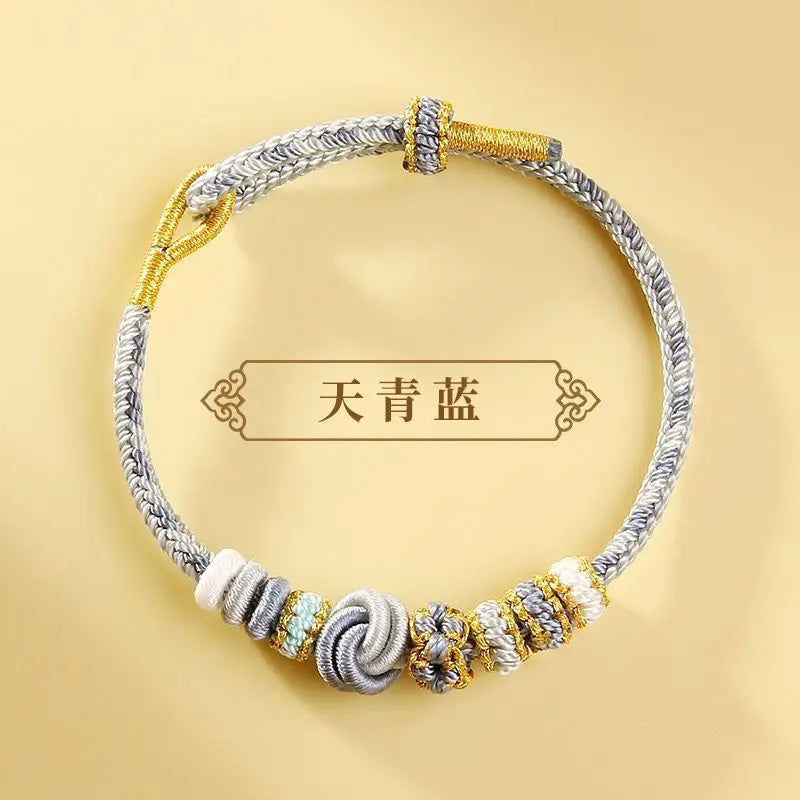 Dragon Year Animal Year Hand Woven Hand Rope Semi-Finished Products Couple Bracelet Wearable Lucky Beads Girlfriend Gifts