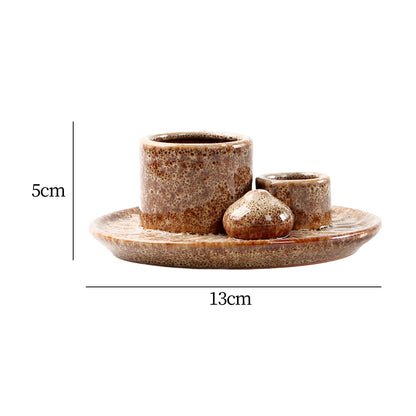 4 in 1 Incense Burner Minimalist Incense Plate Aromatherapy Stove Living Room Ceramic American Decoration Incense Insert