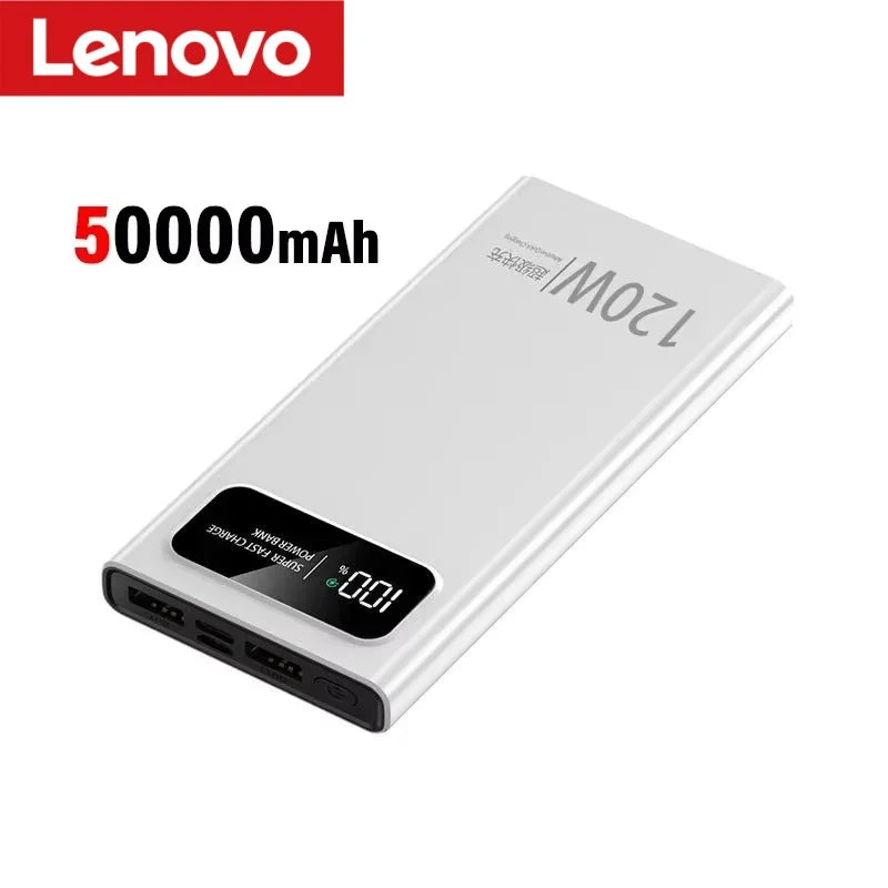 Lenovo 200000mAh Fast Charging 120W Power Bank Super Ultralarge Capacity Mobile Power External Battery For iPhone Xiaomi Vivo