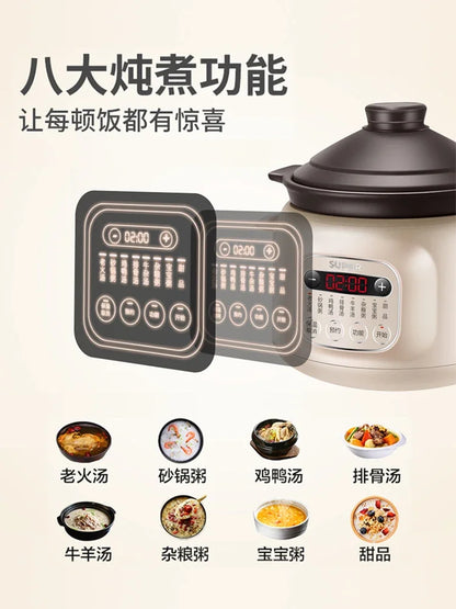 Electric stew pot  home porridge cooking artifact ceramic purple sand porridge pot fully automatic plug-in stew pot