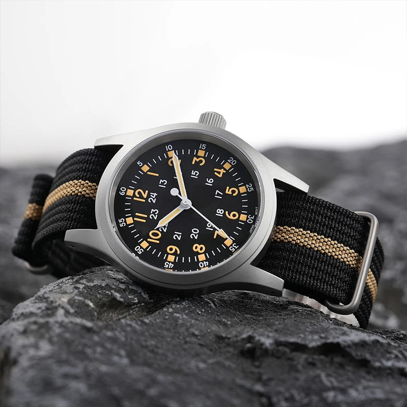 Militado ML05 38mm Men Watch VH31 Quartz Military Watches Domed Sapphire AR Coating 100m Waterproof Stainless Steel Wristwatch