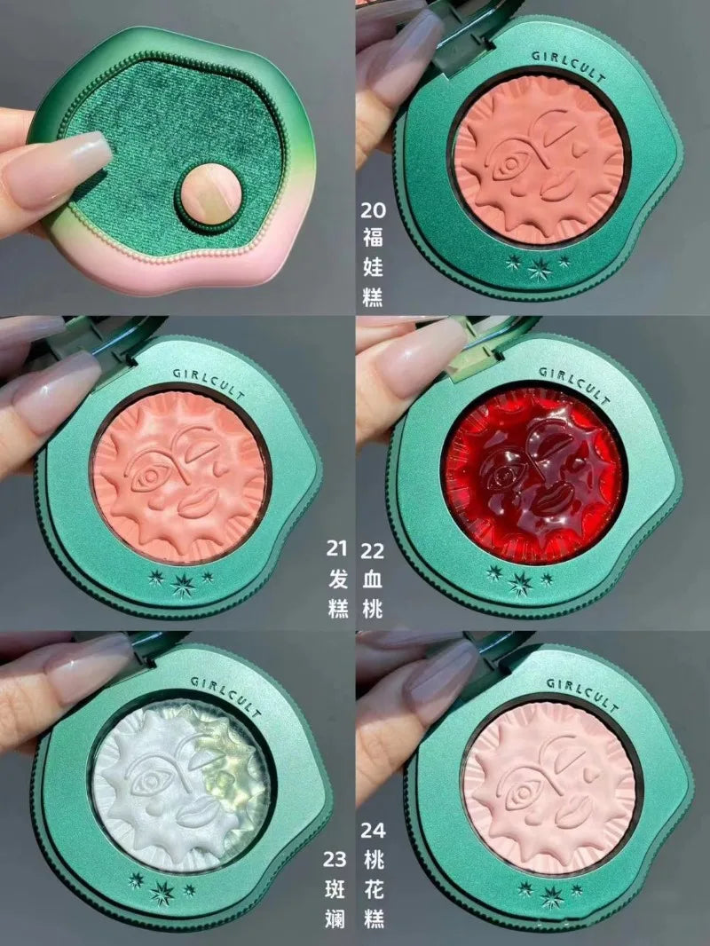 أحمر خدود Girlcult Emotional Blush Highlighter Matte Fine Shimmer Blusher Face Cute Makeup Korean Cheek Press Powder