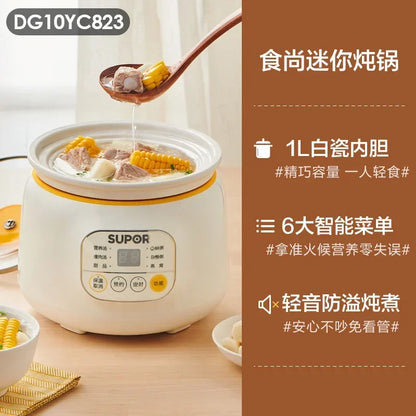 220V Electric Stewpot - Mini Baby Food Pot with Automatic Multifunctional Cooking for Porridge and Stew