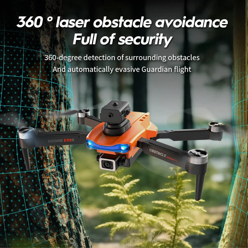 2024 New E99S Brushless Drone 8K HD Dual Camera Aerial Photography ObstacleA Voidance Flow Positioning Remote-Controlled Dron