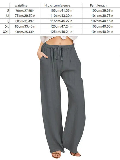 Women's Loose Linen Casual Wide Leg Long Pants That Can Be Worn in All Seasons for Women