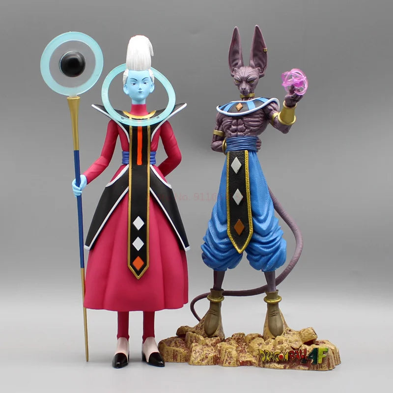 2PCS Dragon Ball Z Beerus Birusu Champa Whis Figure Super God of Destruction Pvc Figurine Collection Model Toys for Children Gif