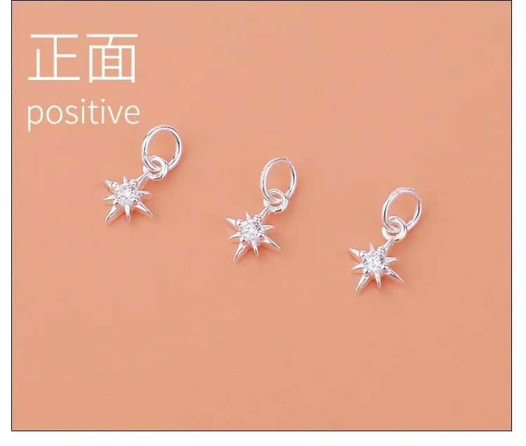 Korean Japanese light luxury accessories 925 sterling silver Flash star bracelet ring pendant