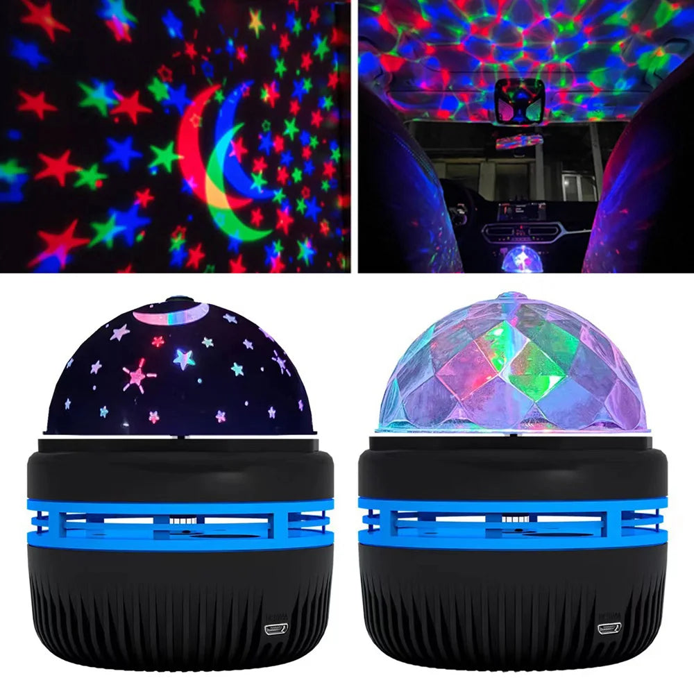 RGB Starry Sky Projector Lamp Rotating Magic Ball LED Night Light for Bedroom Decor Lamp RGB Moon Galaxy Projection Light