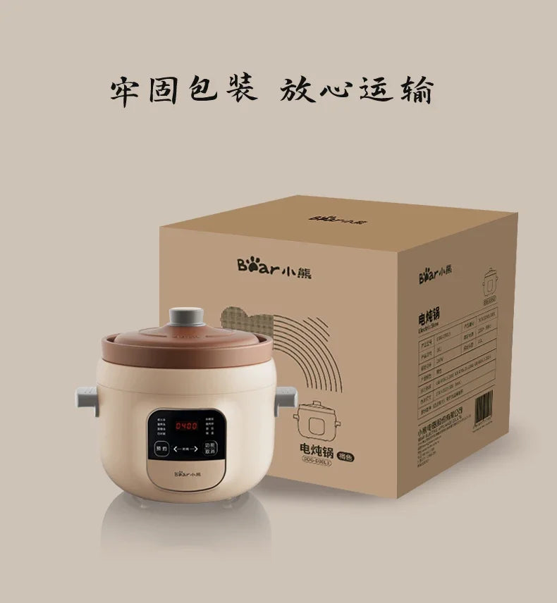 220V Multi-Functional Electric Stewpot with High Capacity, Purple Clay Pot for Stewing, Pot Roasting and Soup Cooking