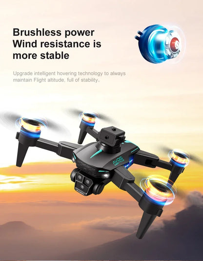 2024 New KY605S Screen Control Drone With Display Screen Obstacle AvoidanceThree Camera HD Aerial Photography Dron Toys Gift