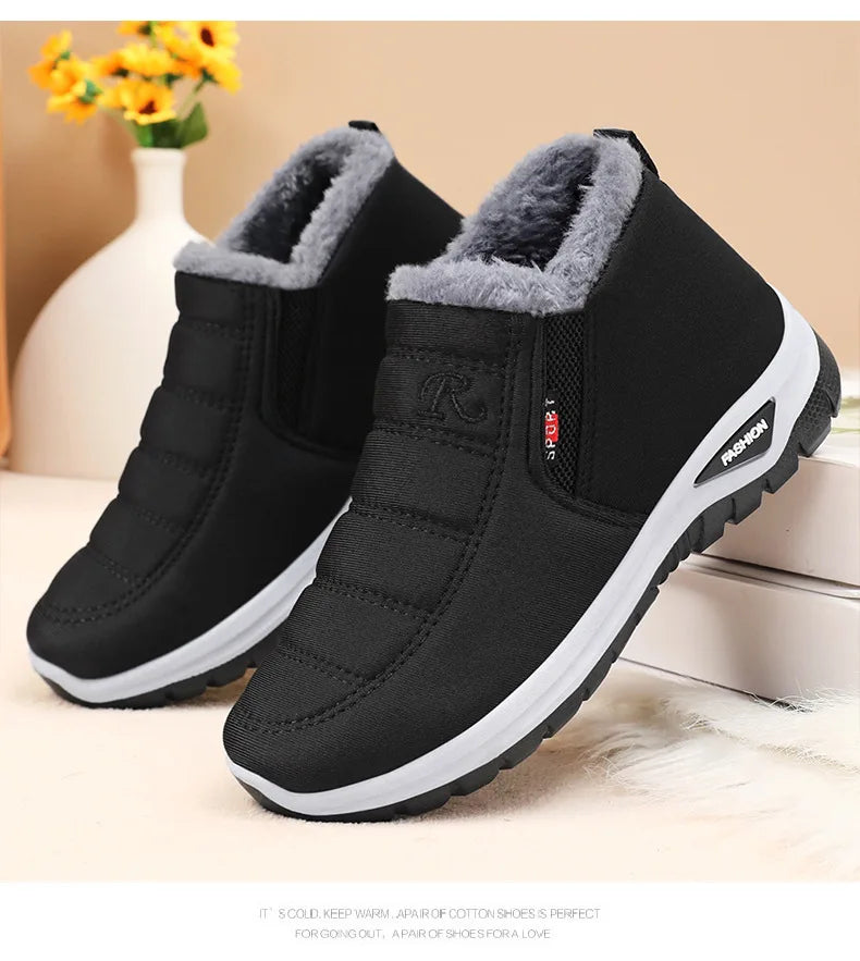 Lady‘s Casual Fashion Thicken Flat Shoes Lightweight Soft Comfortable Shoes Solid Warm Non-Slip Shoes For Winter