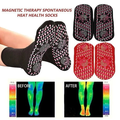 1/5PAIRS Tourmaline Slimming Health Sock Elastic Thermal Self-Heating Sock Health Care Socks Short Sock Magnetic Therapy Sox