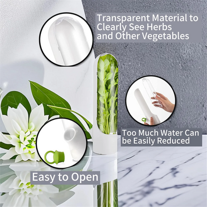 3PCS Herb Saver for Refrigerator Herb Freshs Keeper for Refrigerator,Herb Storage for Cilantro,Parsley, Asparagus