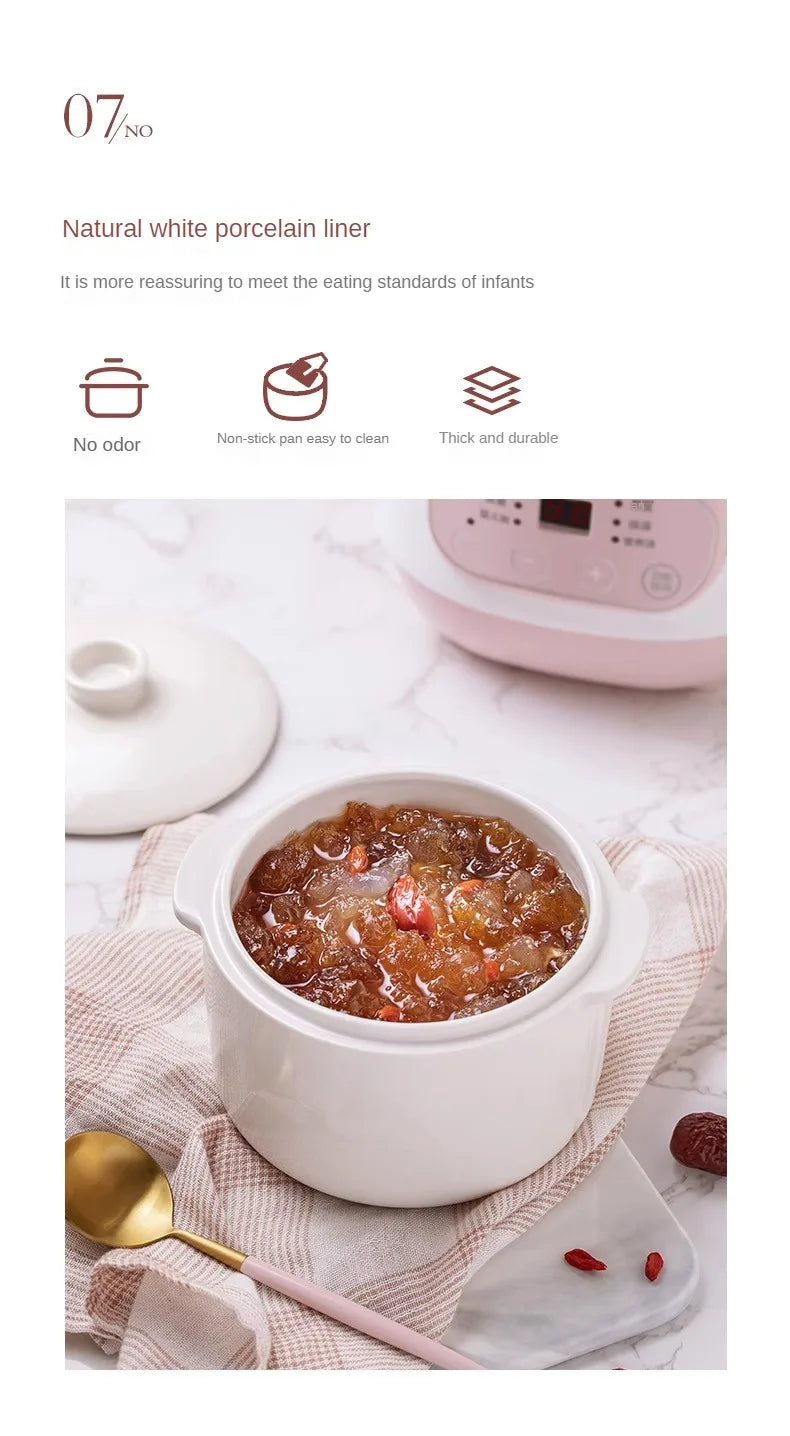 110V Appliances Electric Stewpot Porridge Soup Pot Ceramic Electric Stew Pot Household Automatic Intelligent Small Stew Pot