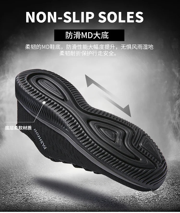 Men's Summer Slip-Ons Grey Black Sneakers Man Oversized Casual Sport Shoe Safety Tennis Canvas Shoes Men Formal Tennis Sneskers