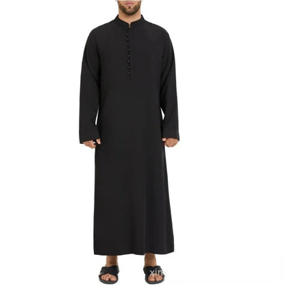 Cross Border Muslim Loose Standing Neck New Saudi Round Neck Hui Robe Arab Middle East Men Clothing Islamic Clothing