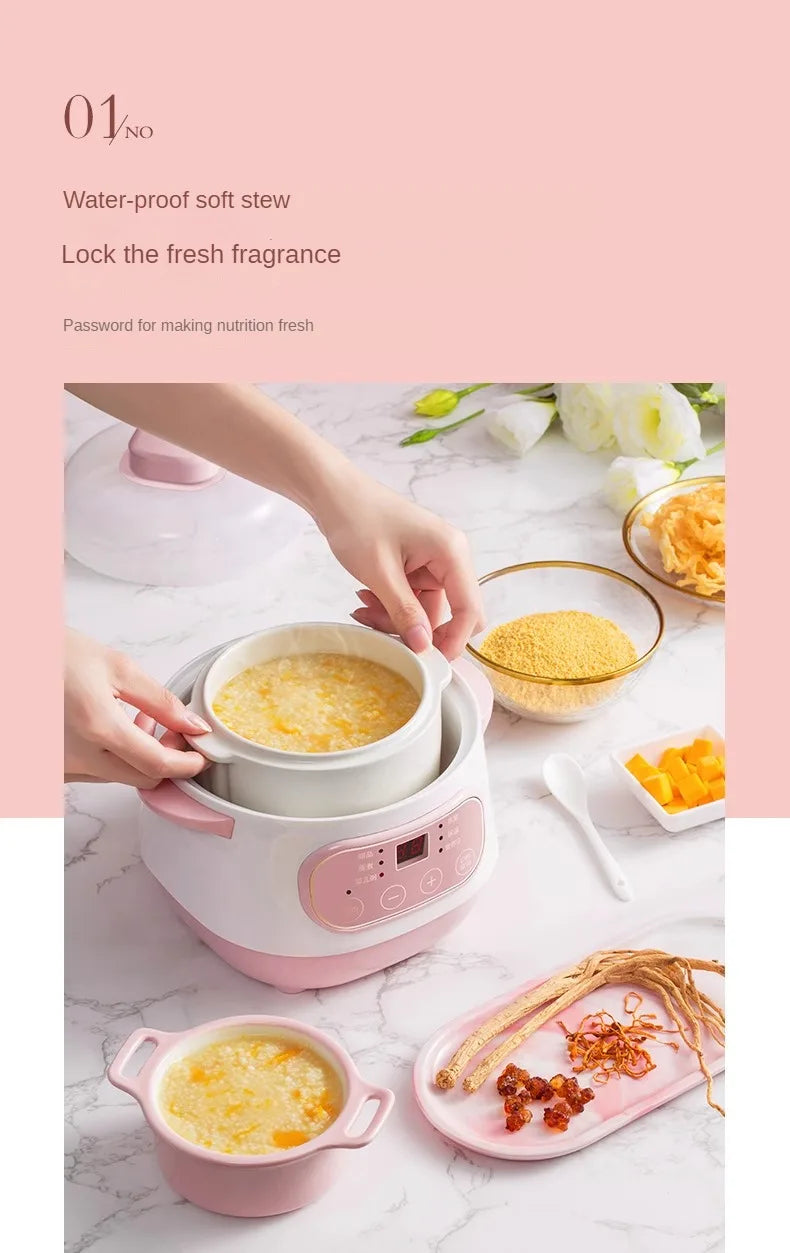 110V Appliances Electric Stewpot Porridge Soup Pot Ceramic Electric Stew Pot Household Automatic Intelligent Small Stew Pot