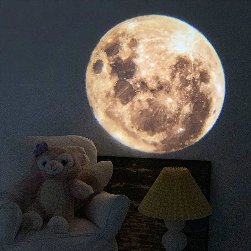 Aurora Moon Galaxy Projection Lamp Creative Background Atmosphere Night Light Earth Projector Photography Lamp Gift for Lovers