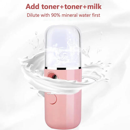 30ML Mini Facial Steamer Personal Nano Sprayer USB Nebulizer Humidifier Moisturizing Hydrating Women Beauty Skin Care Tool