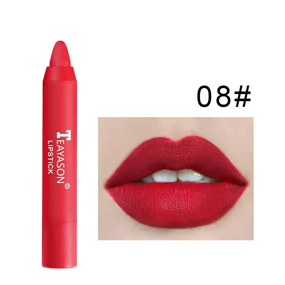 12 Color Waterproof Matte Lipliner Pencil Sexy Red Contour Tint Lipstick Lasting Non-stick Cup Lipliner Pen Lips Makeup Cosmetic