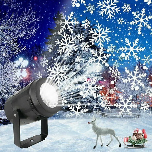 Christmas Party Moving Snowflake Laser Projector Led Stage Light Rotating Xmas Pattern Outdoor Holiday Lighting Christmas Decor